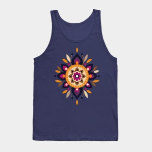 Boho Flower Ornament Purple Shades Tank Top